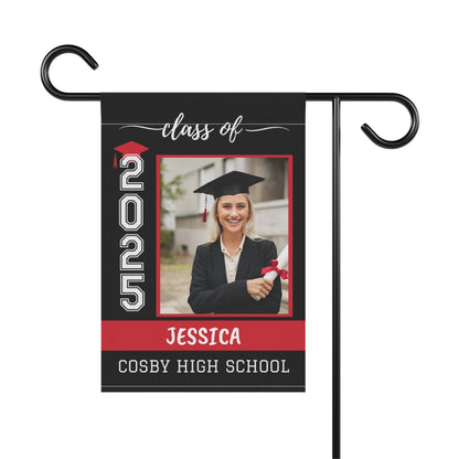 Personalized Class of 2025 Graduation Photo Garden Flag