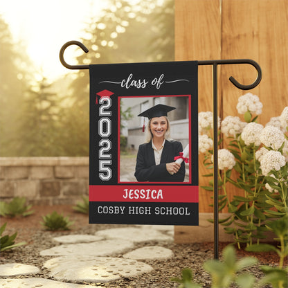 Personalized Class of 2025 Graduation Photo Garden Flag