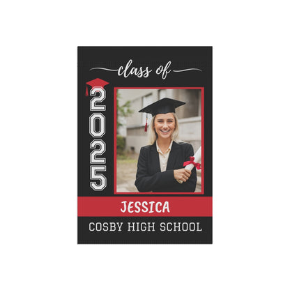 Personalized Class of 2025 Graduation Photo Garden Flag